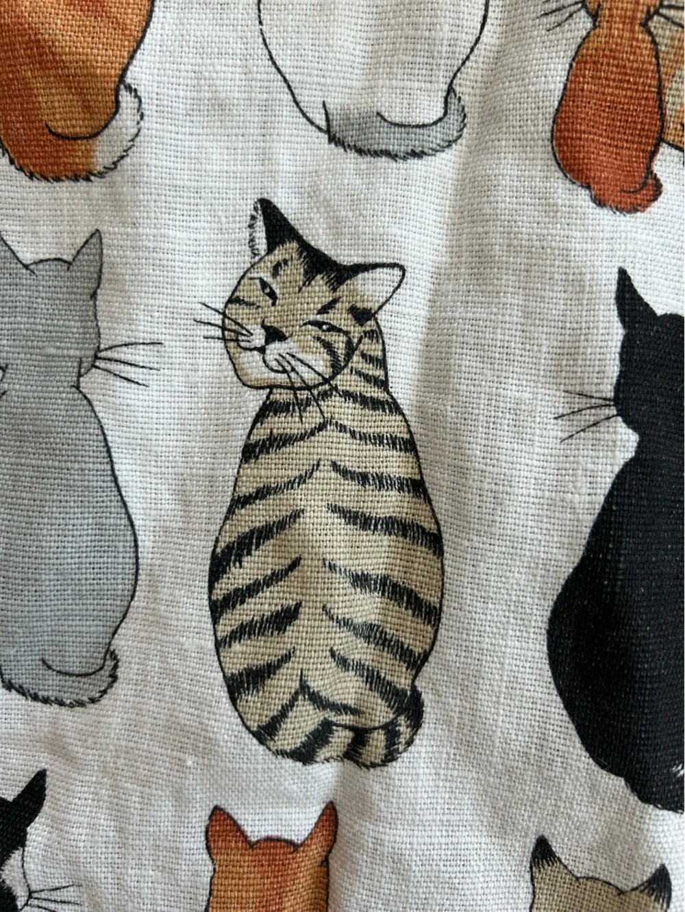 VTG Ulster Weavers Cats in Waiting Irish Linen Tea Towel Retro Cottagecore